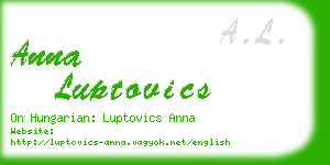 anna luptovics business card